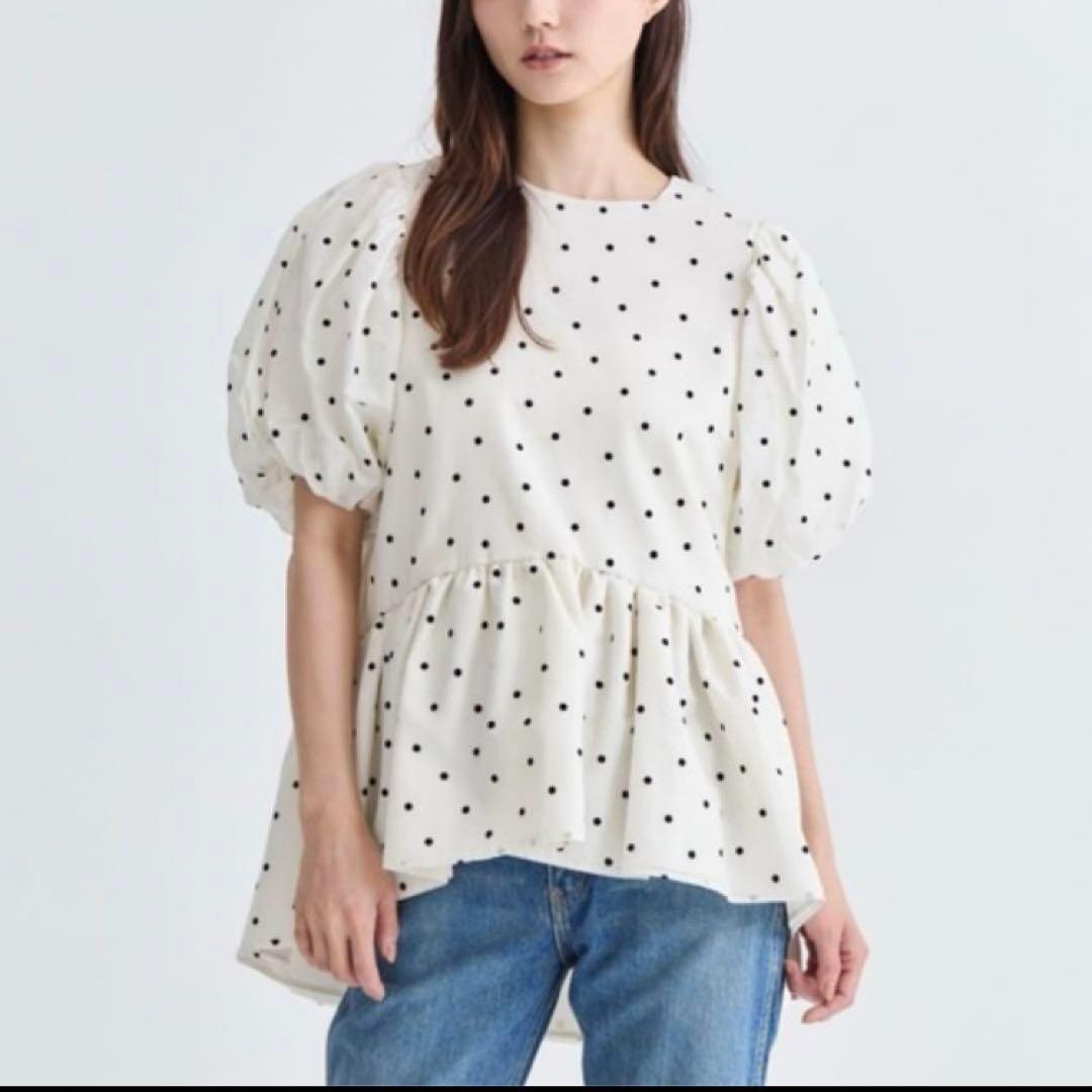 2024/ツルバイマリコオイカワ/トップス/ブラウス/パフスリーブ/ドット