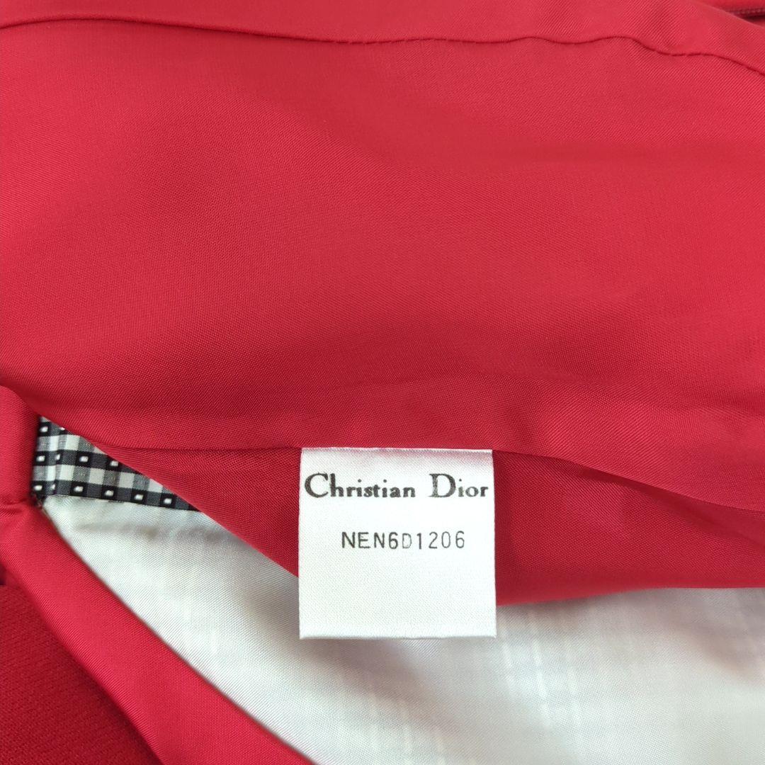 ディオール マドモアゼル ひざ丈 ワンピース レッド Dior Mサイズ