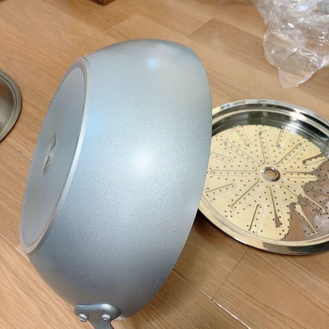 ウーウェンパン　深型フライパン　ガス28cm北陸アルミ　テフロン