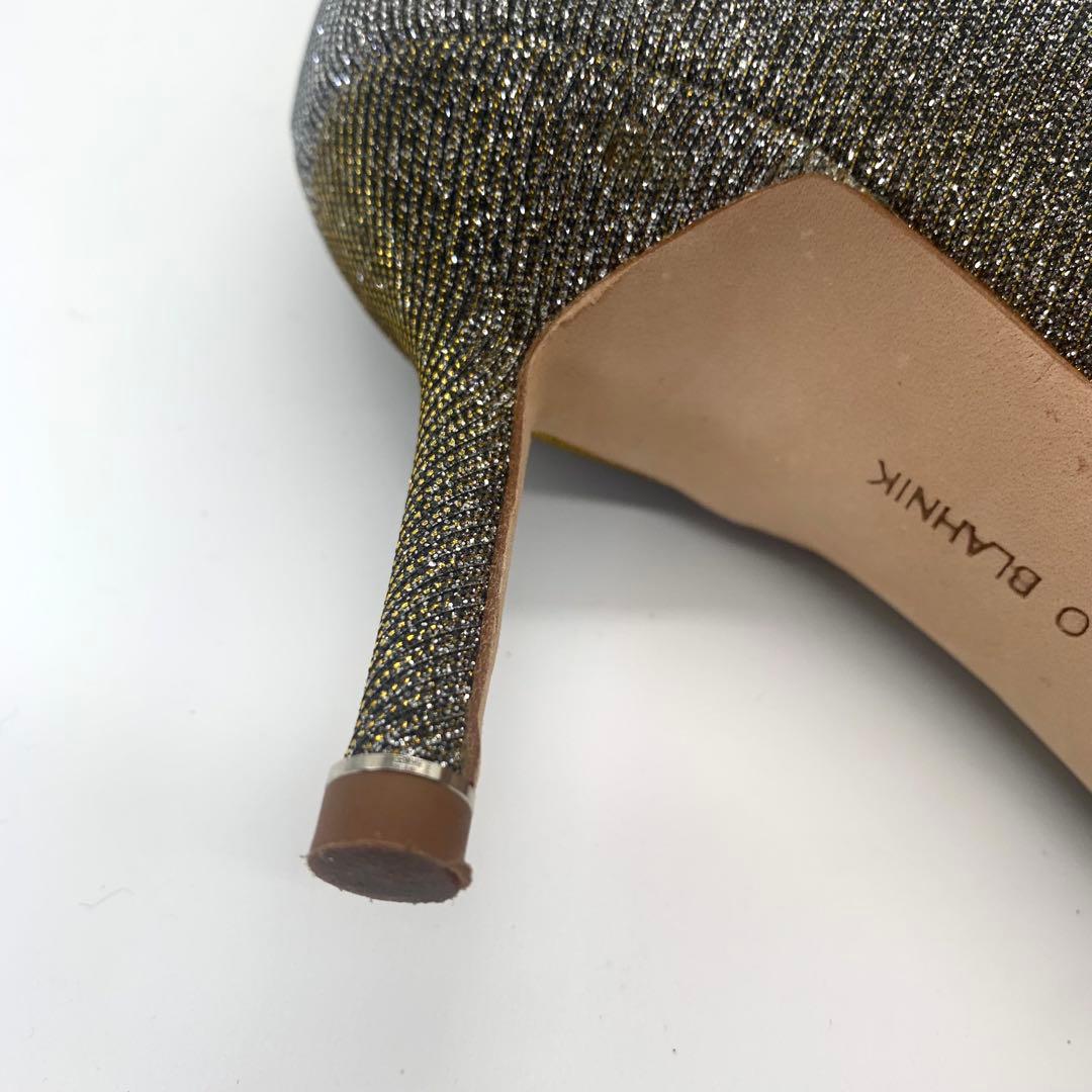 使用少なめ マノロブラニク ハンギシ パンプス グリッター ビジュー 箱袋付き