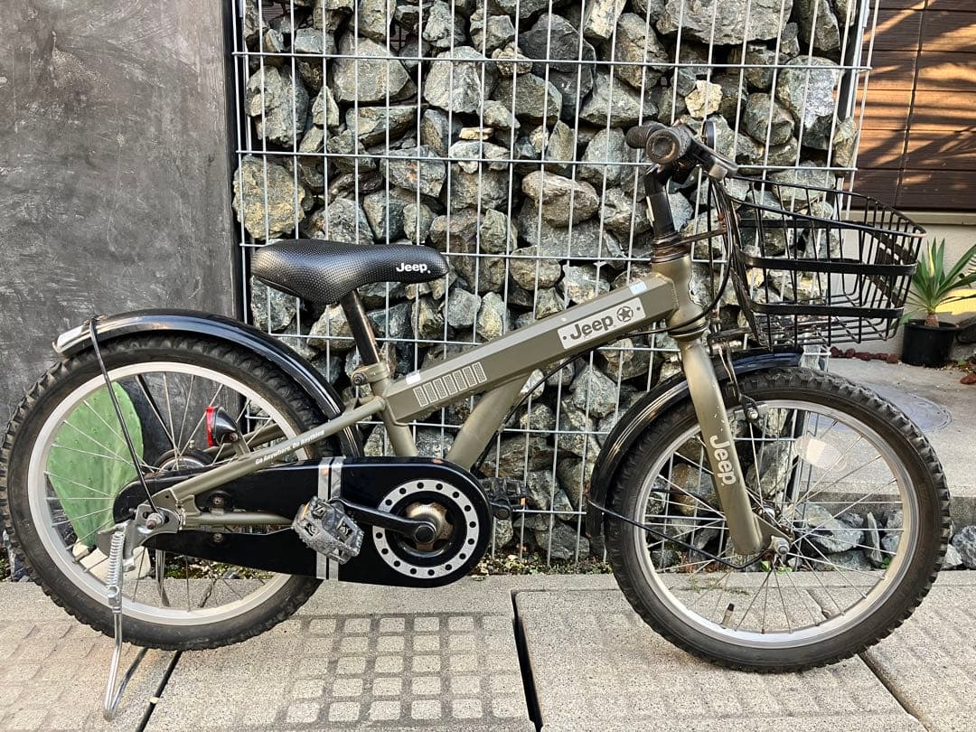 【自転車　jeep】オリーブグリーン 18インチ　子供用自転車