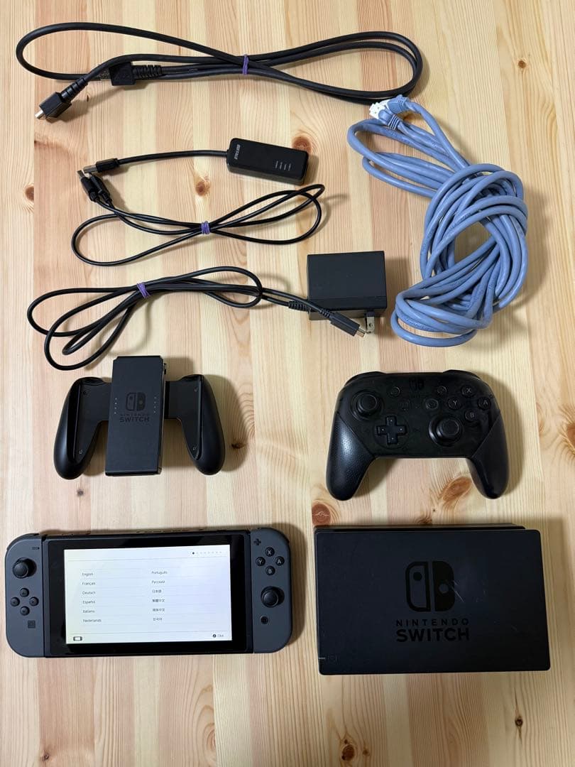 Nintendo Switch グレー　プロコン　LANケーブル　　　SDカード