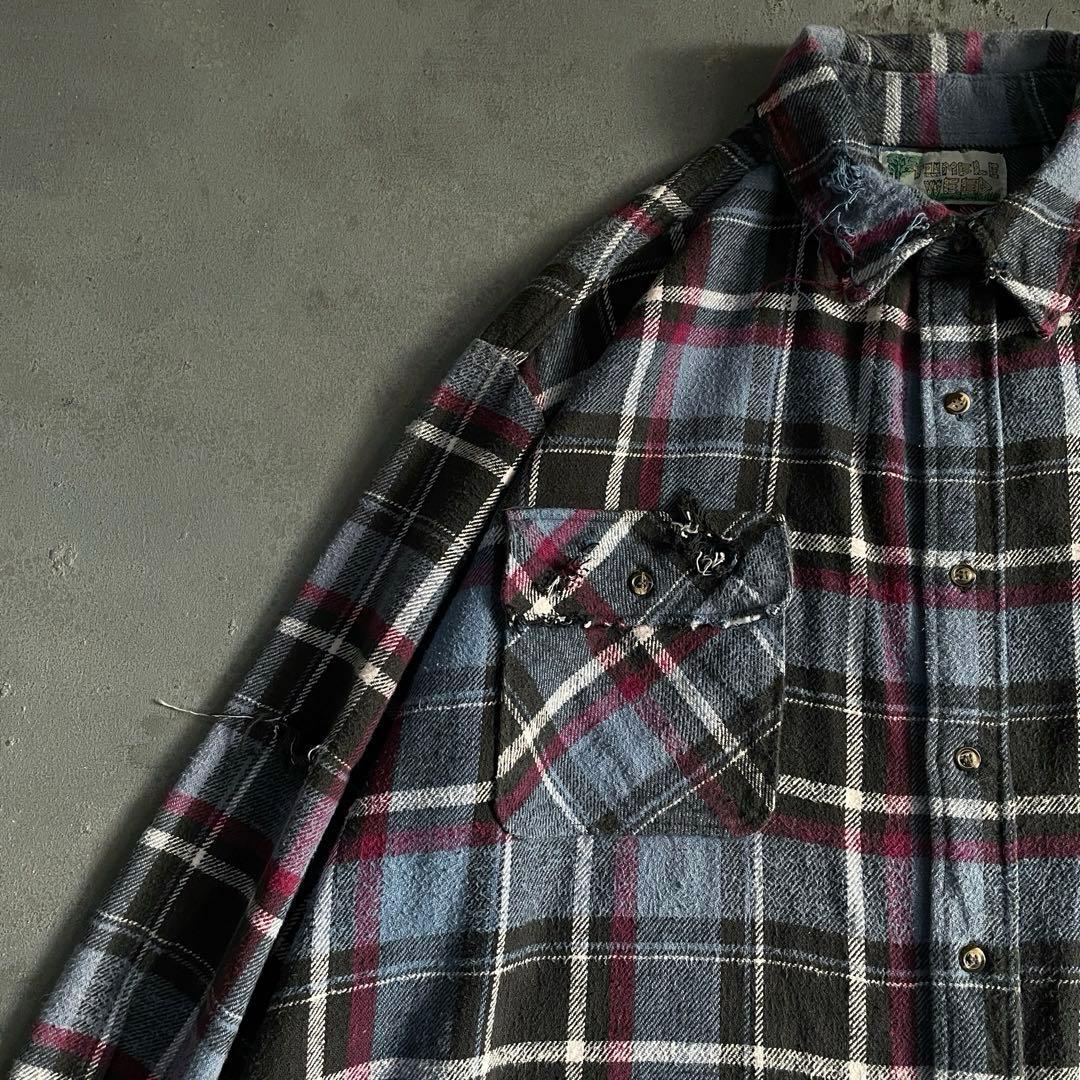 【リピーター様特別割引 】 grunge“襤褸”flannel shirt