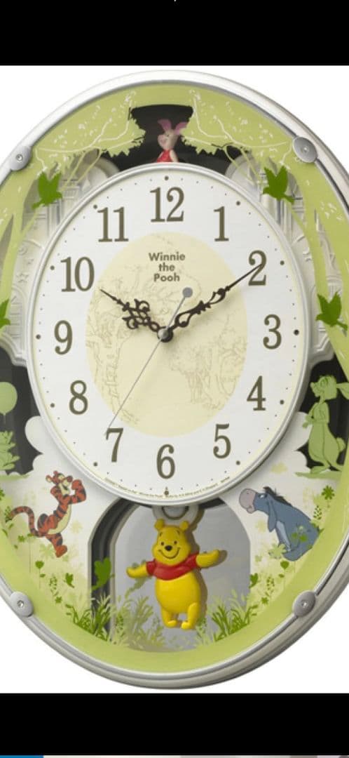 【未使用】プーさん 掛け時計 ディズニー　RHYTHM 収録音楽多数メロディ時計