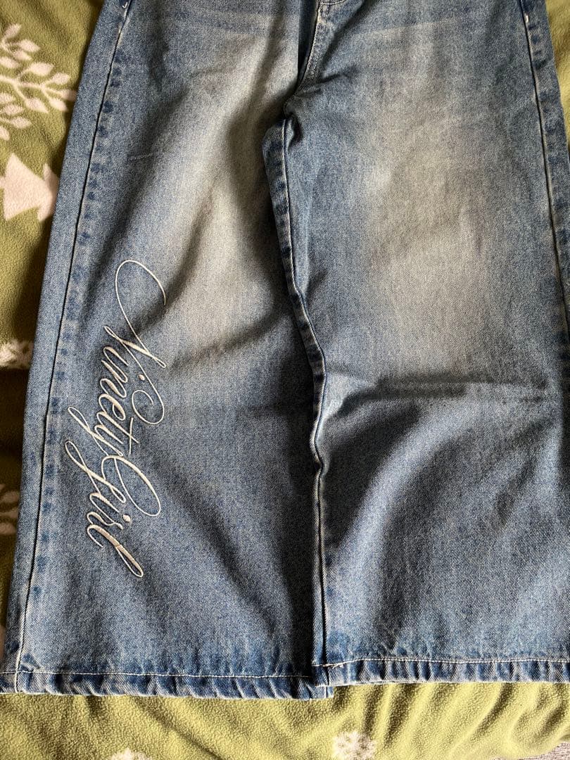 完売品 9090 Feather logo Buggy Denim Pants