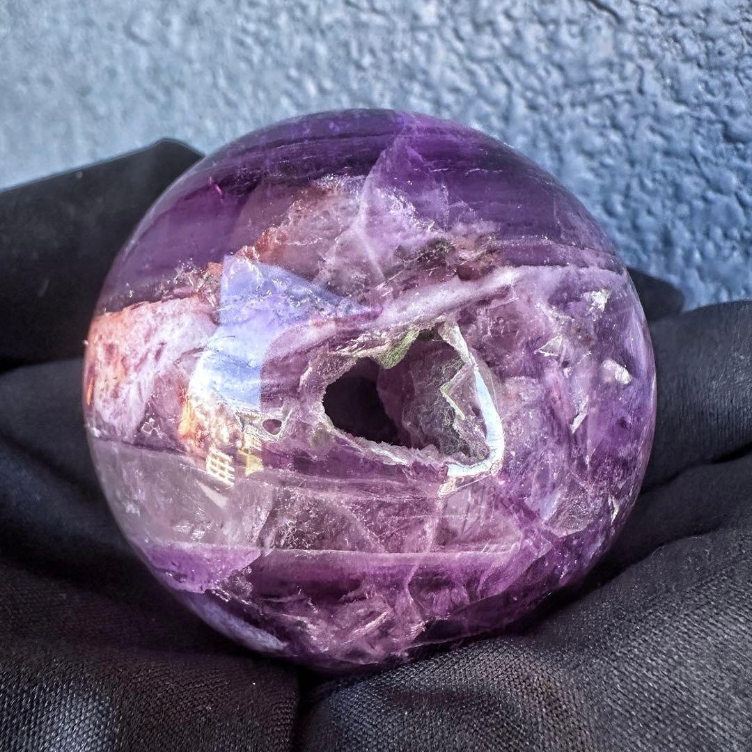 爆レア❗️レインボー☆フローライト 丸玉☆癒しパワーパワーストーン天然石A1153