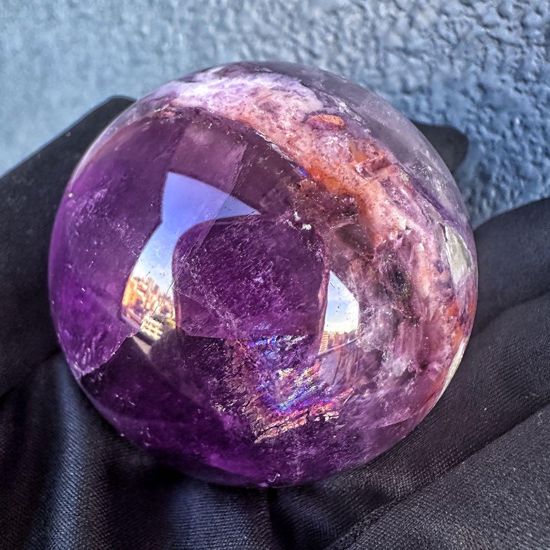 爆レア❗️レインボー☆フローライト 丸玉☆癒しパワーパワーストーン天然石A1153