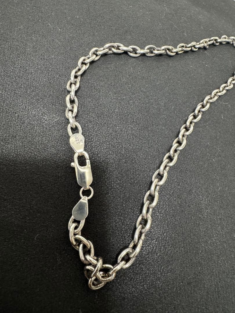 【silver925 燻しあずきチェーン】6.1mm45cm35g線径1.6mm