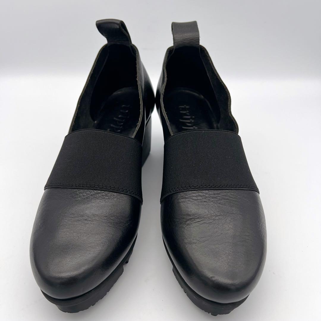 H*i様 trippen トリッペン ウェッジソール バージー 黒 レザー 36
