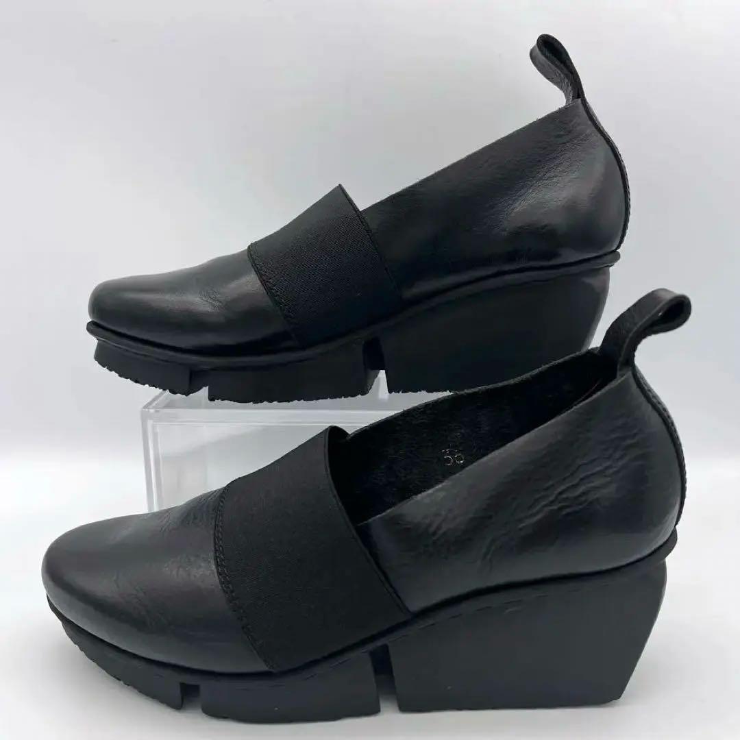 H*i様 trippen トリッペン ウェッジソール バージー 黒 レザー 36