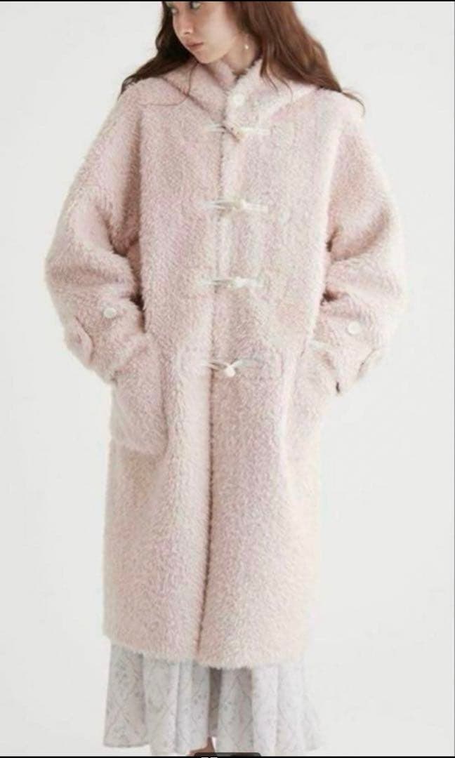 FURFUR エコファー ダッフルコート 限定ピンク