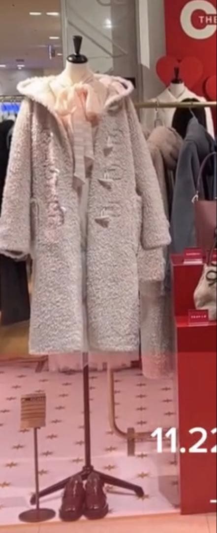 FURFUR エコファー ダッフルコート 限定ピンク