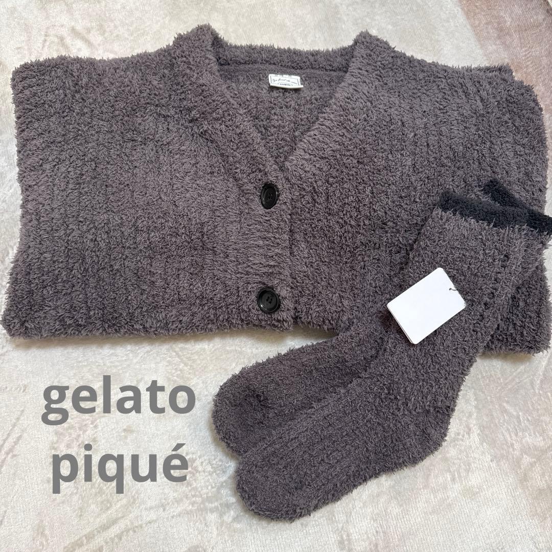 ジェラートピケ福袋2026 モコモコカーディガン＆靴下セット⋆*