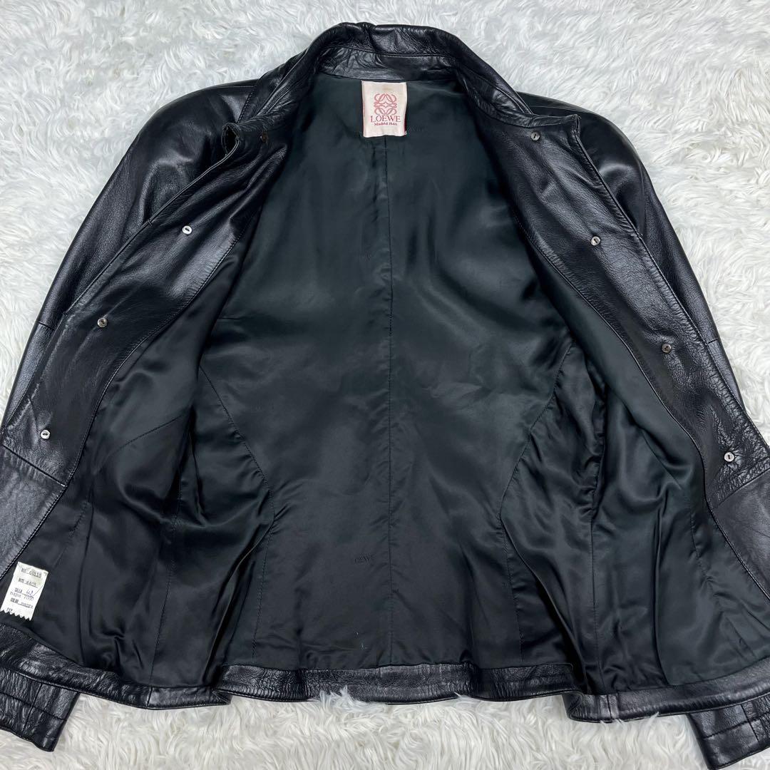 美品 超希少 ロエベ レザージャケット ナポレオンジャケット アナグラム金ボタン