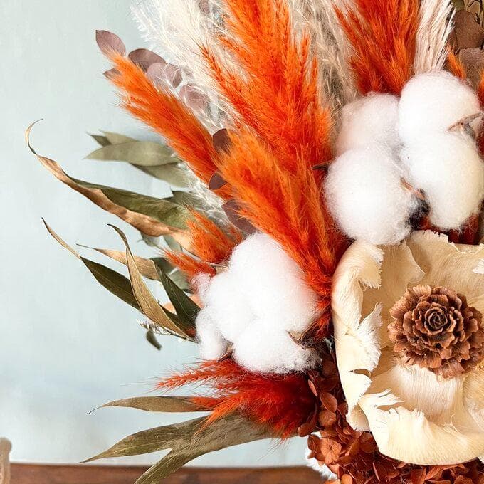 【オレンジスワッグ】サンセットオレンジのスワッグ（ブーケ）Lふっくらタイプ