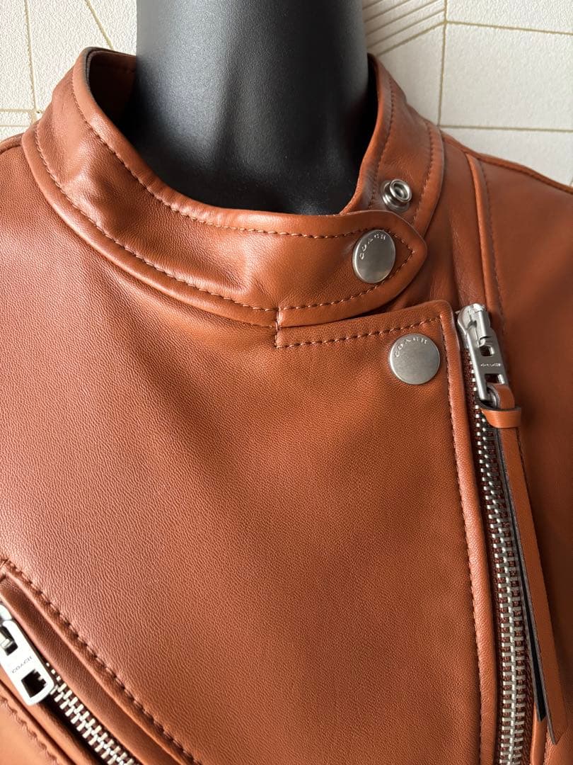 コーチ　COACH レザージャケット　ライダースジャケット　キャメル