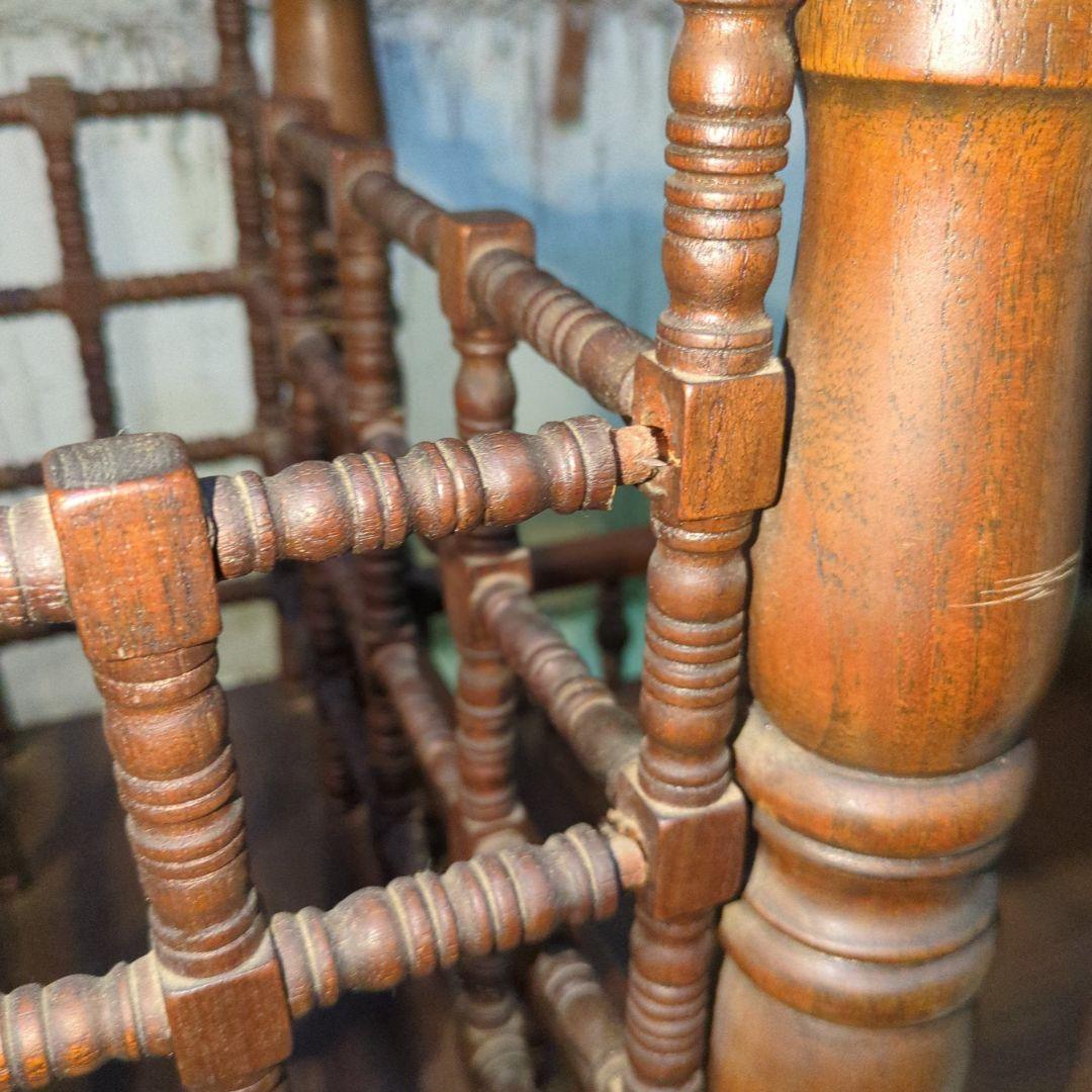 ヴィンテージ 木製キッチンワゴン サービスカート 彫刻