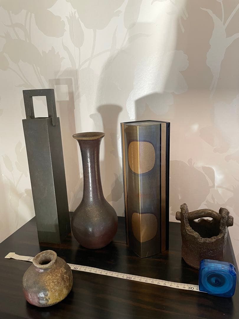 備前焼　鉄製　花瓶・花器6点セット