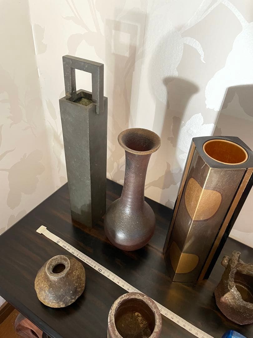 備前焼　鉄製　花瓶・花器6点セット