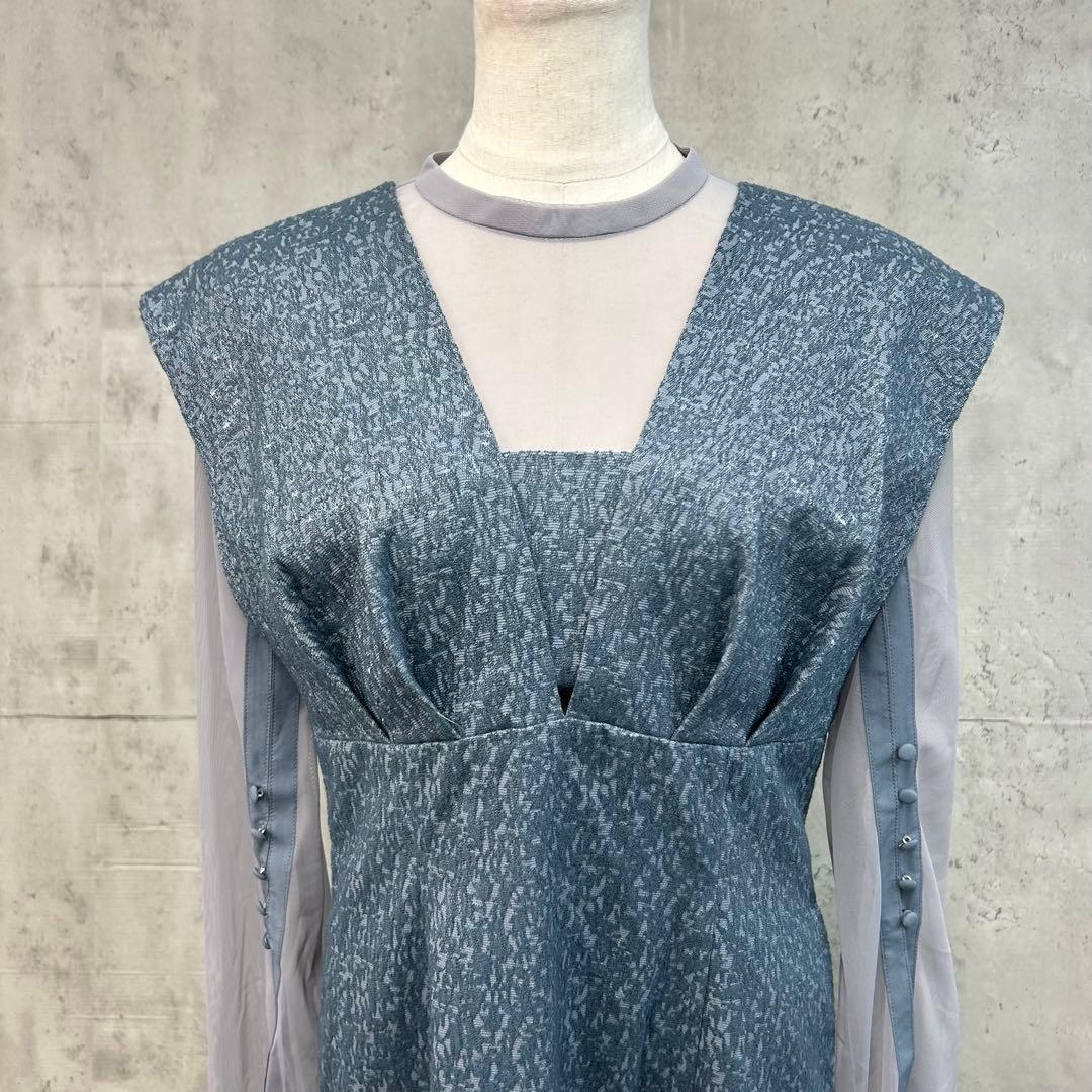 あい アンドレスド Vライン ジャガード ドレスANDRESD M