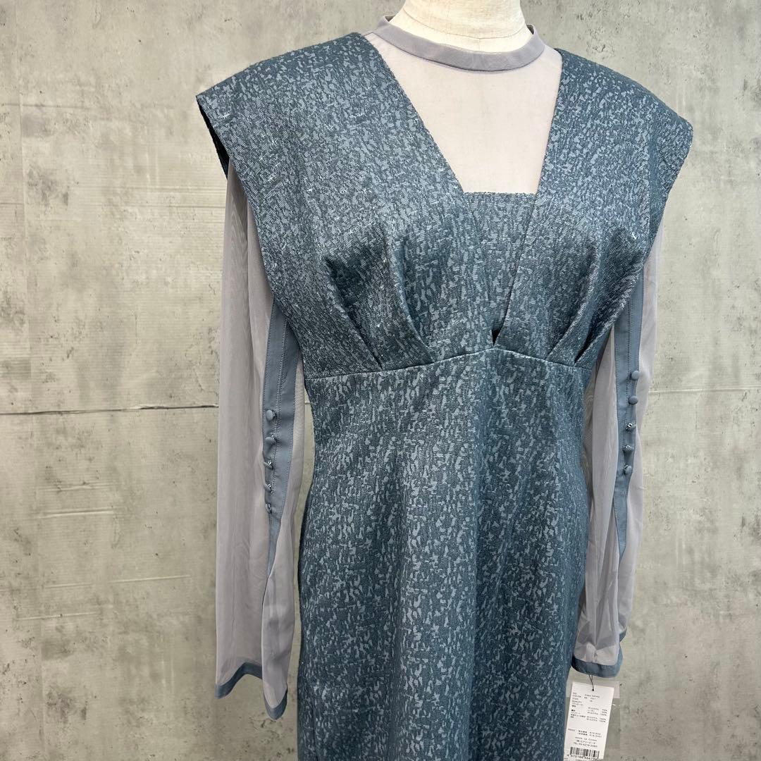 あい アンドレスド Vライン ジャガード ドレスANDRESD M