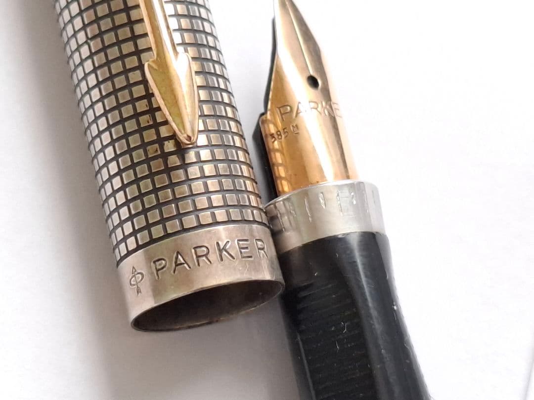 希少　parker　万年筆　XF(極細)　スターリングシルバー　シズレ　オパール