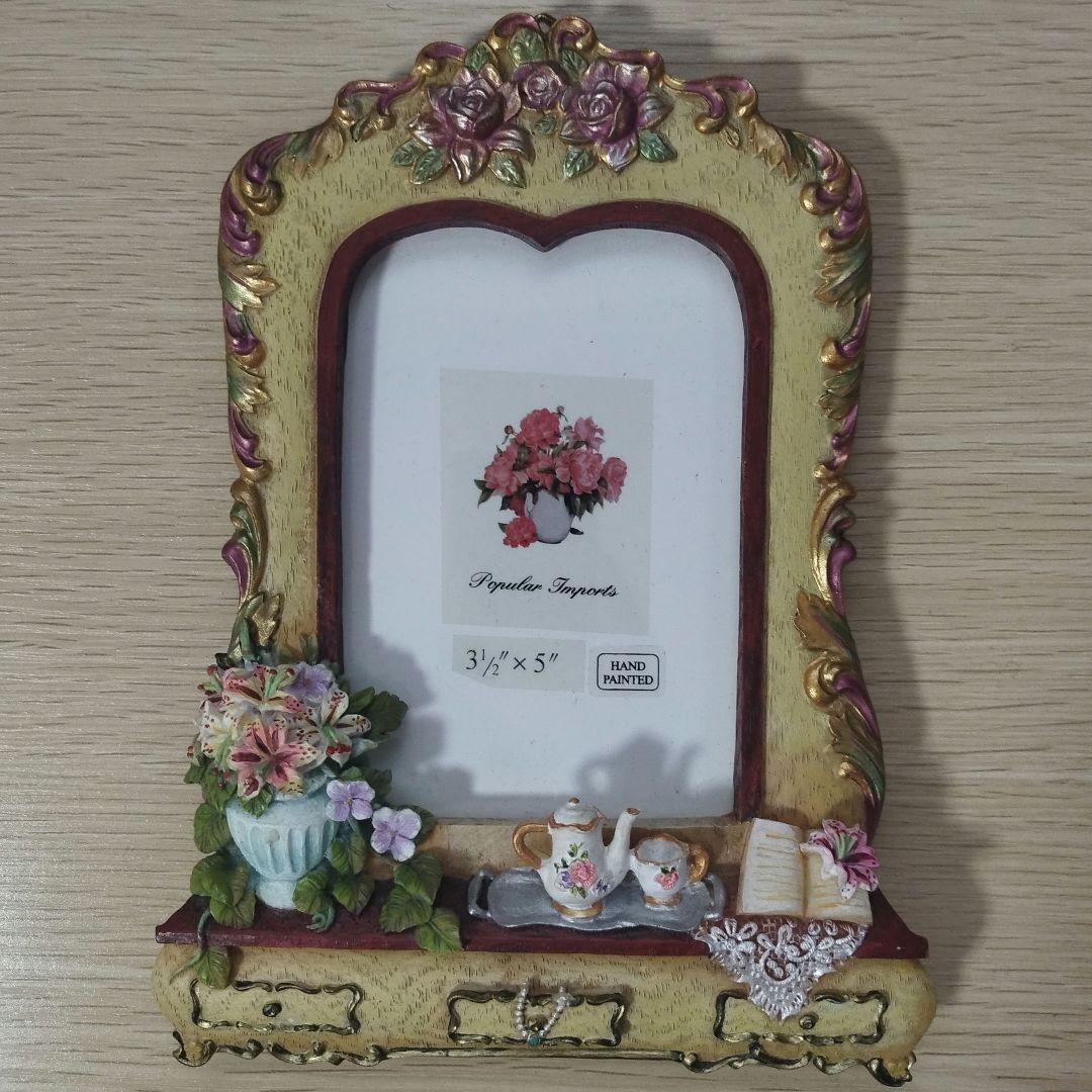 【新品】ヨーロピアン写真立て、フォトフレーム 写真入れ 花 ティーカップ 花瓶