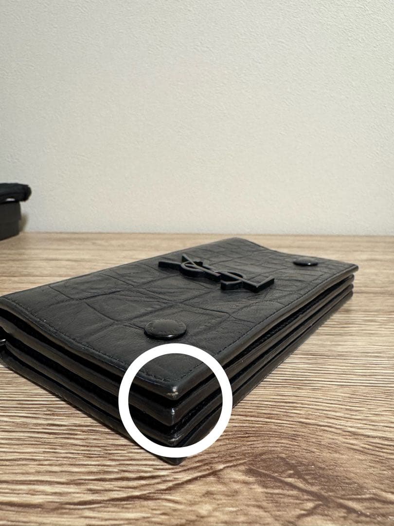 【希少 レア】SAINT LAURENT PARIS クロコダイル 財布 黒