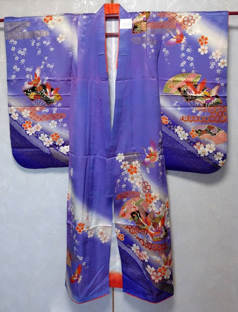 RK542洗える子供着物着丈130センチ裄丈50センチ7歳前後用