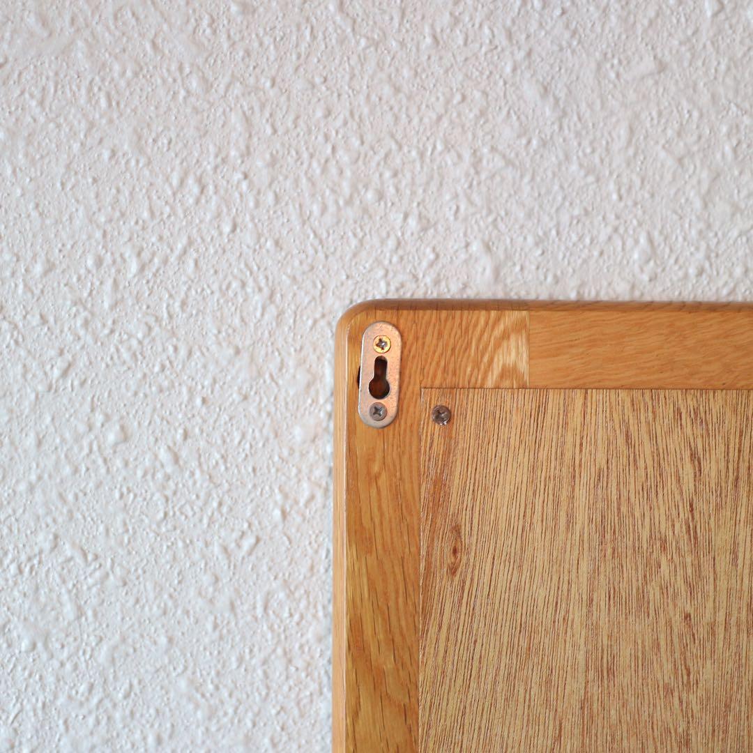 【ヴィンテージ】木製フレーム ウォールミラー（hikari製）面取り鏡面