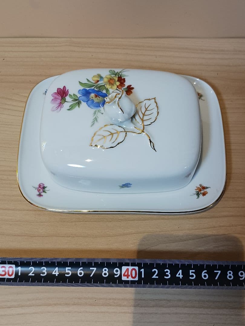 フュルステンベルグ　バターディッシュ　花柄陶器　バターケース