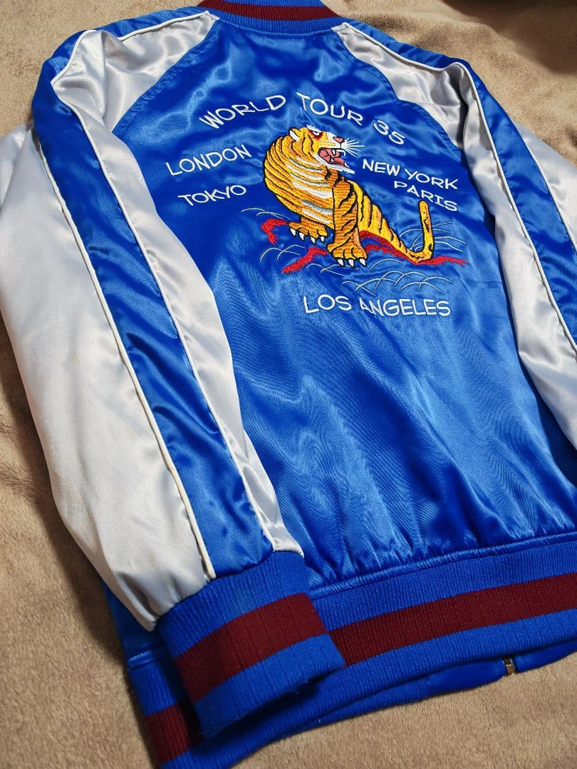 STUSSY Japan 虎 日本限定 スカジャン vintage サテン 青