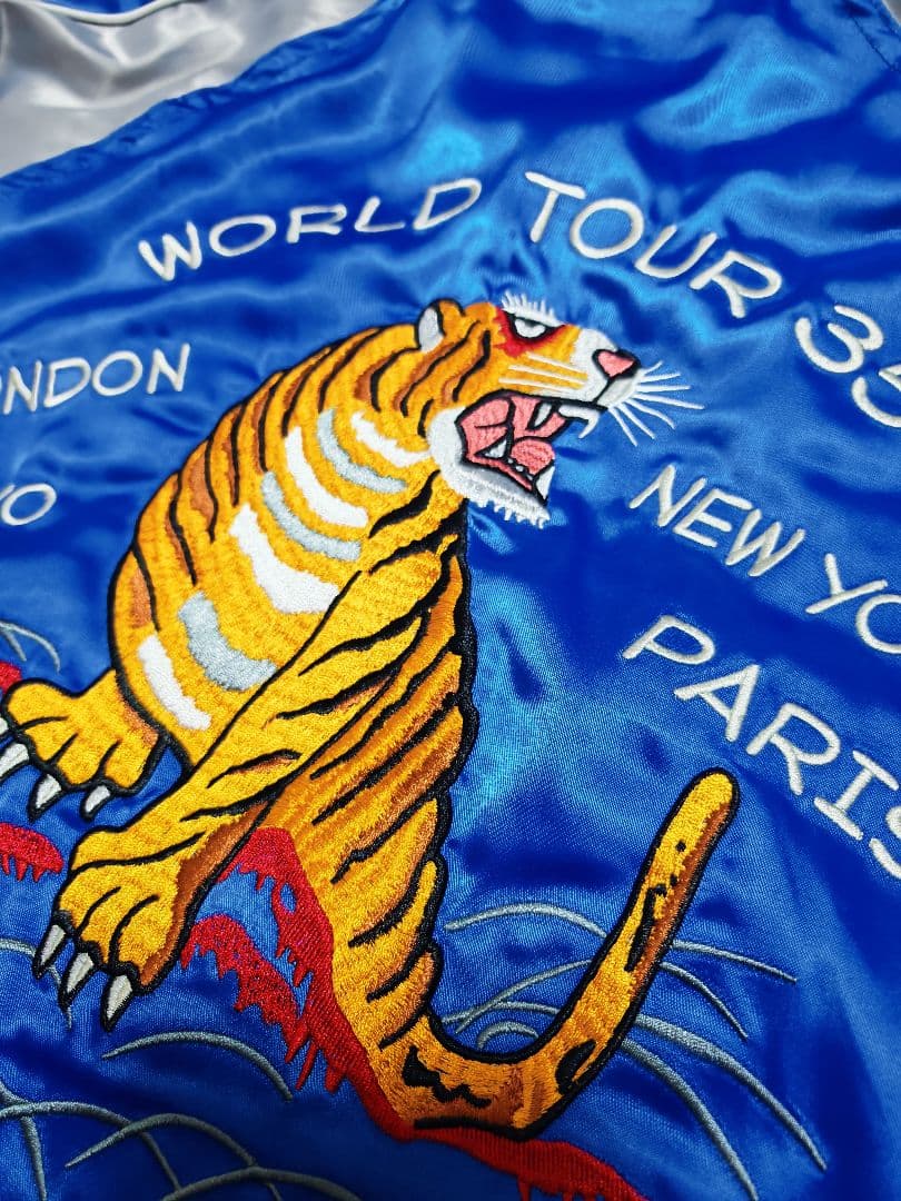 STUSSY Japan 虎 日本限定 スカジャン vintage サテン 青