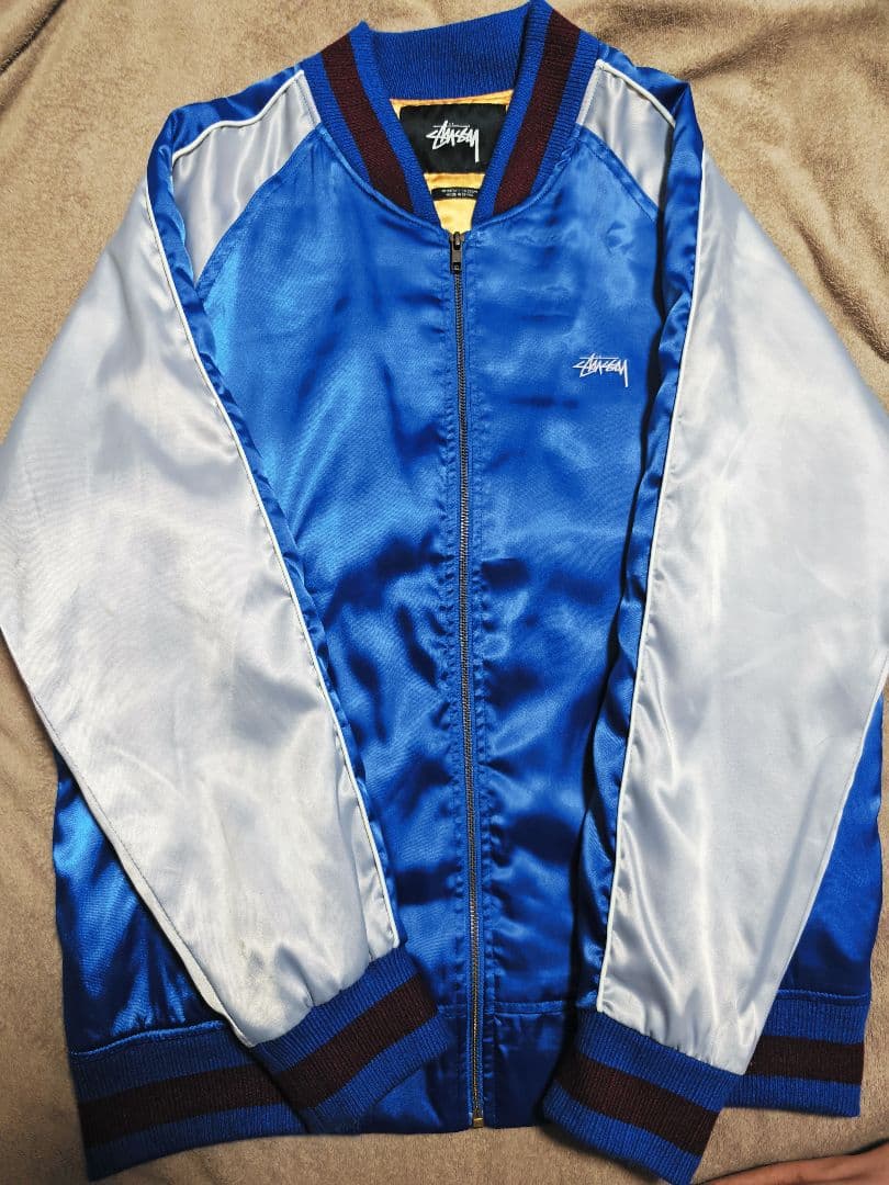 STUSSY Japan 虎 日本限定 スカジャン vintage サテン 青