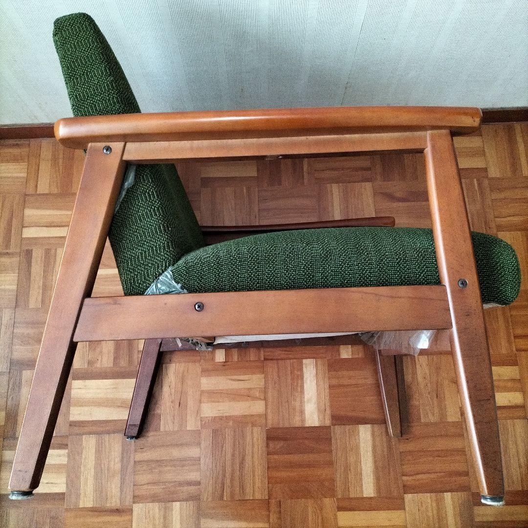 オールド　カリモク　Kチェア　グリーン