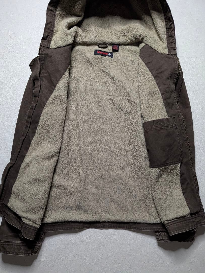 WOLVERINEダックアクティブジャケット 裏ボアフェードブラウン雰囲気系
