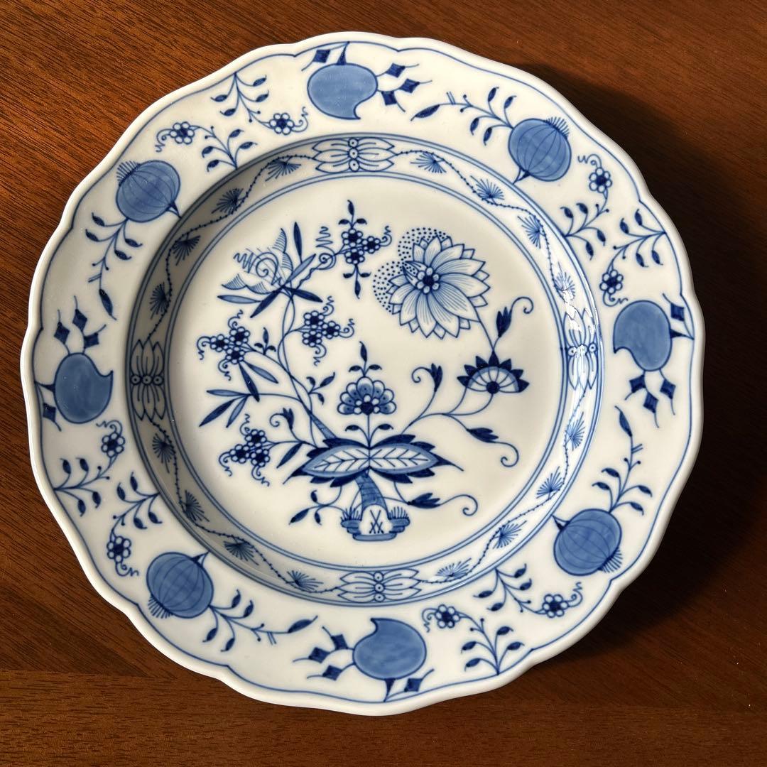 薔薇好き マイセン ブルーオニオン プレート 25cm 3枚