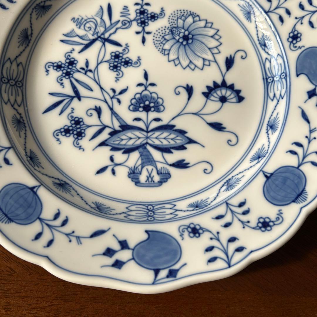 薔薇好き マイセン ブルーオニオン プレート 25cm 3枚