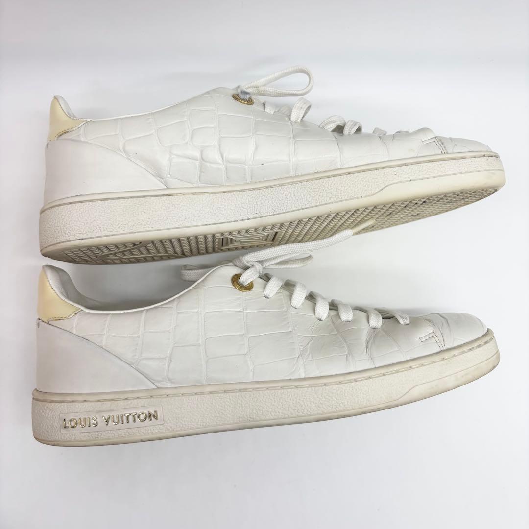 ✨美品✨ルイヴィトン レザースニーカー クロコ型押し ホワイト　24cm