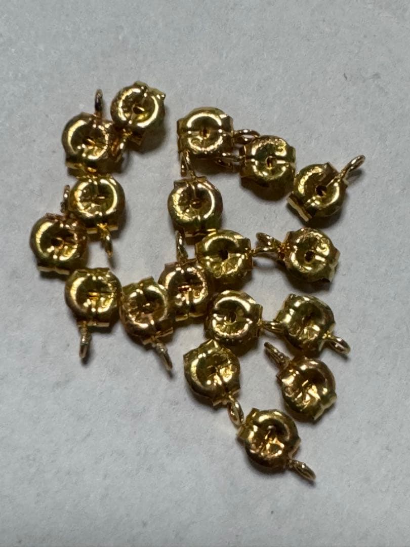 K18金　まとめ売り　ピアスキャッチ　丸カン付き　18個　9ピア　セット