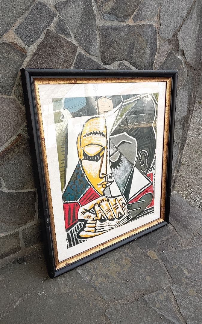 ピカソ　【読書する女の顔】大型額装