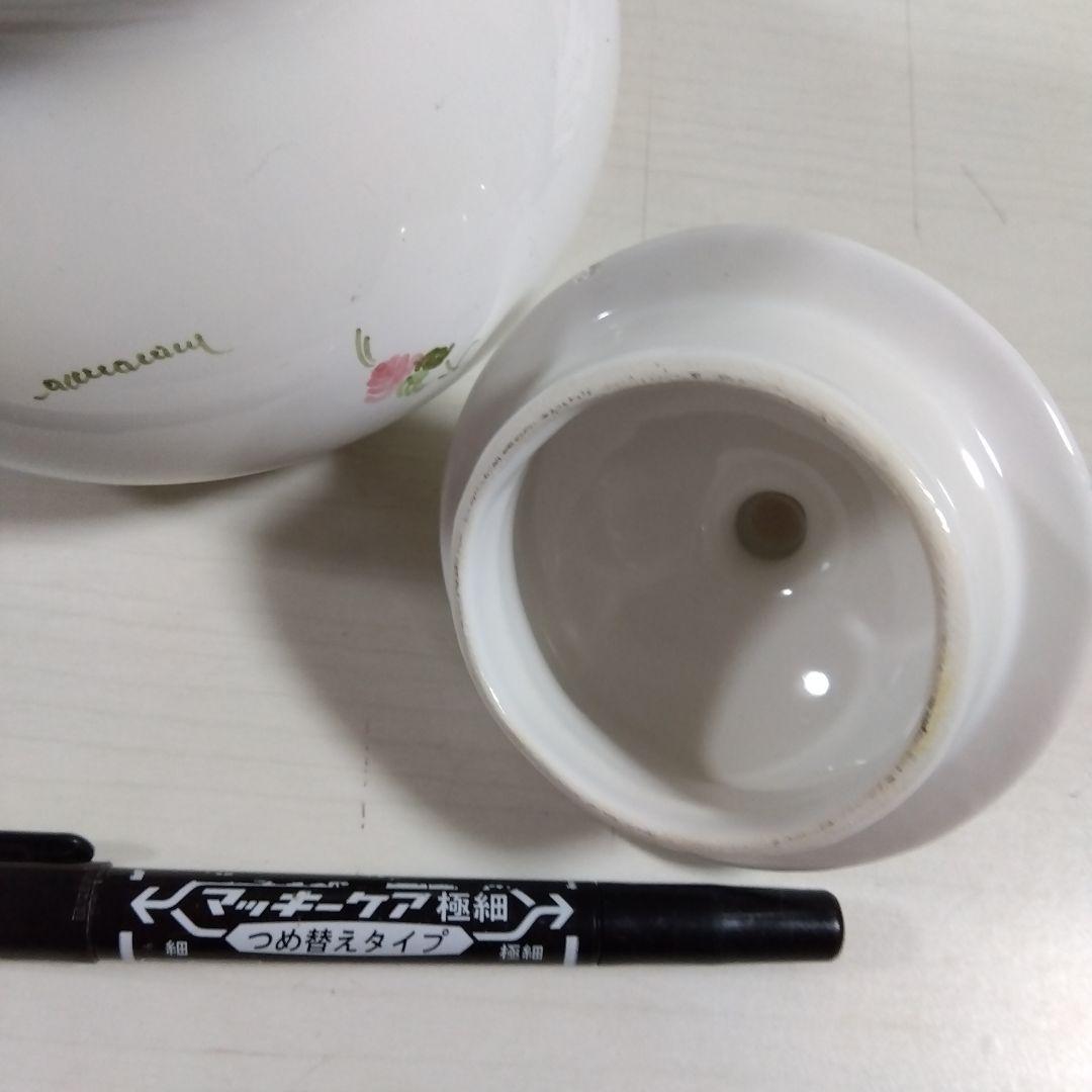 annarosa イタリア花柄陶器保存容器2個　ビンテージとスプーン3本セット