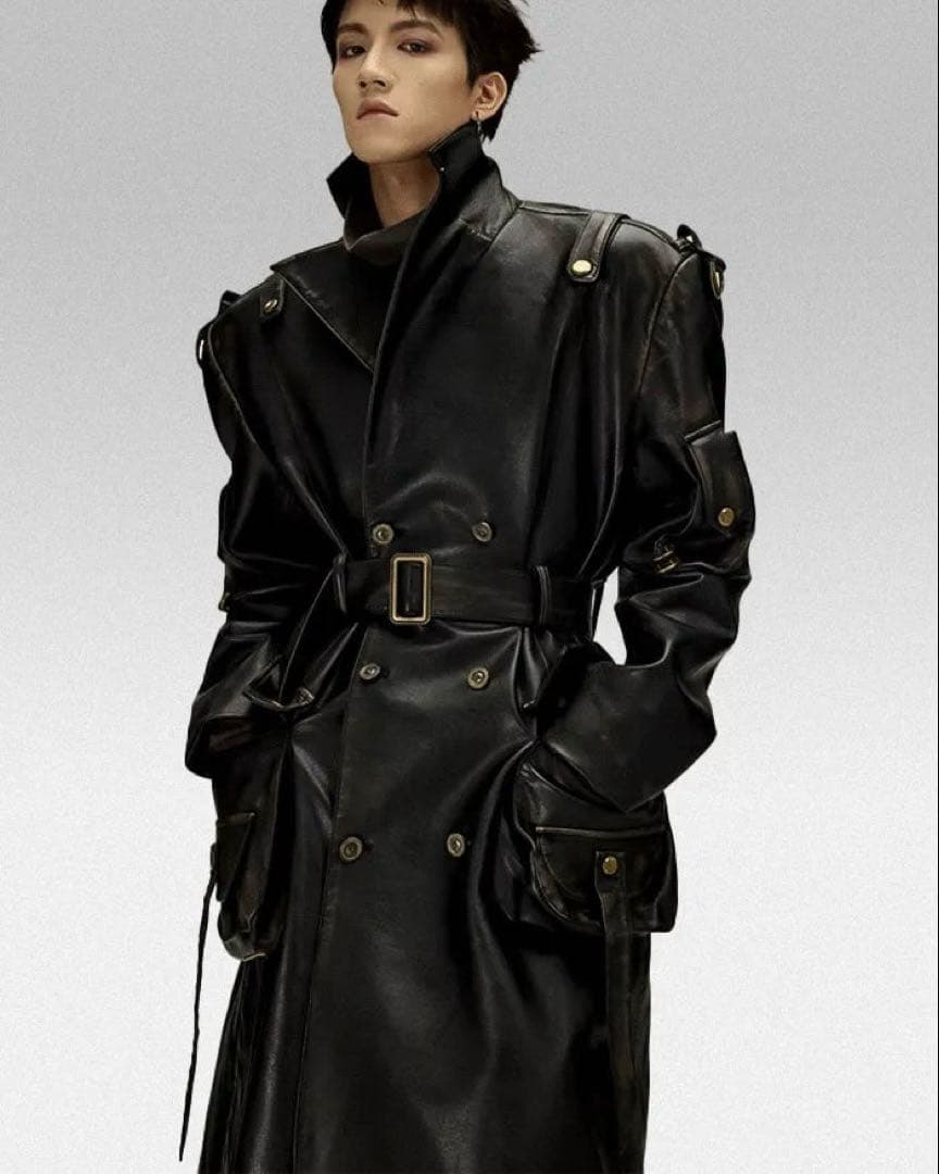 が*す様 00s ロングコート　レザー　ヴィンテージ　パンク　お兄系　archi