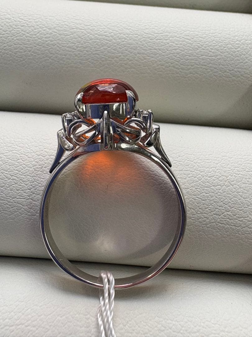 天然オパール　リング　pt900 プラチナ　ダイヤモンド