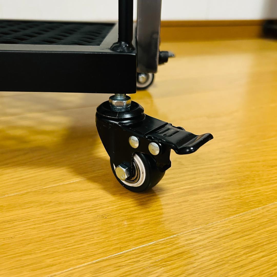 スチール製バーカート　ウイスキーラック　 3段　メッシュ棚　アイアン家具