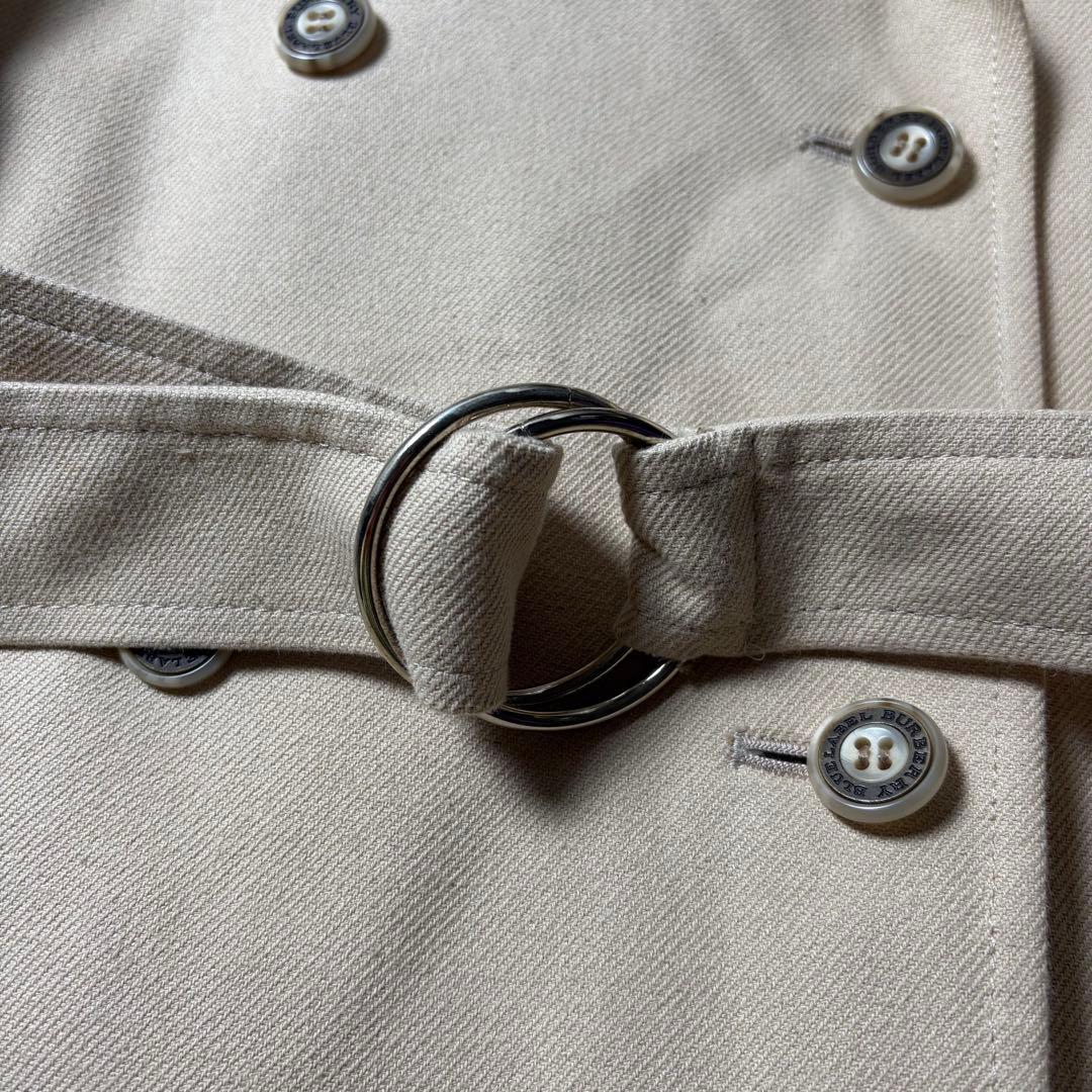 バーバリーブルーレーベル トレンチコート ロング丈 ノバチェック キャンバス地