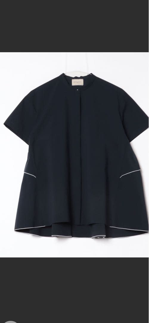 ネイビー ショートスリーブ 半袖シャツ　ブラウス