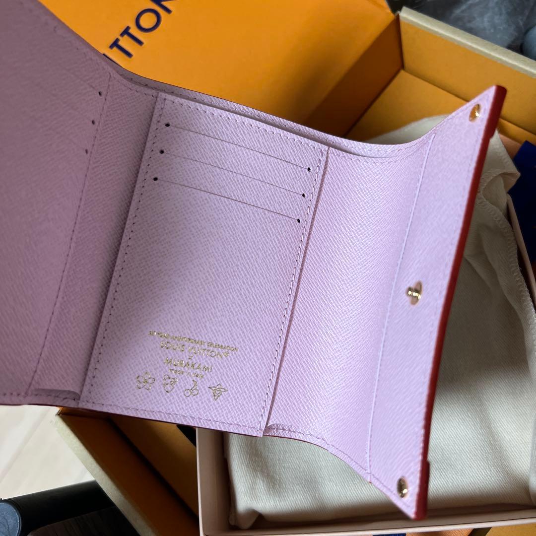 LV×TMサクラ 桜 村上隆 サクラブラウン マルチカラー 財布 三つ折り財布