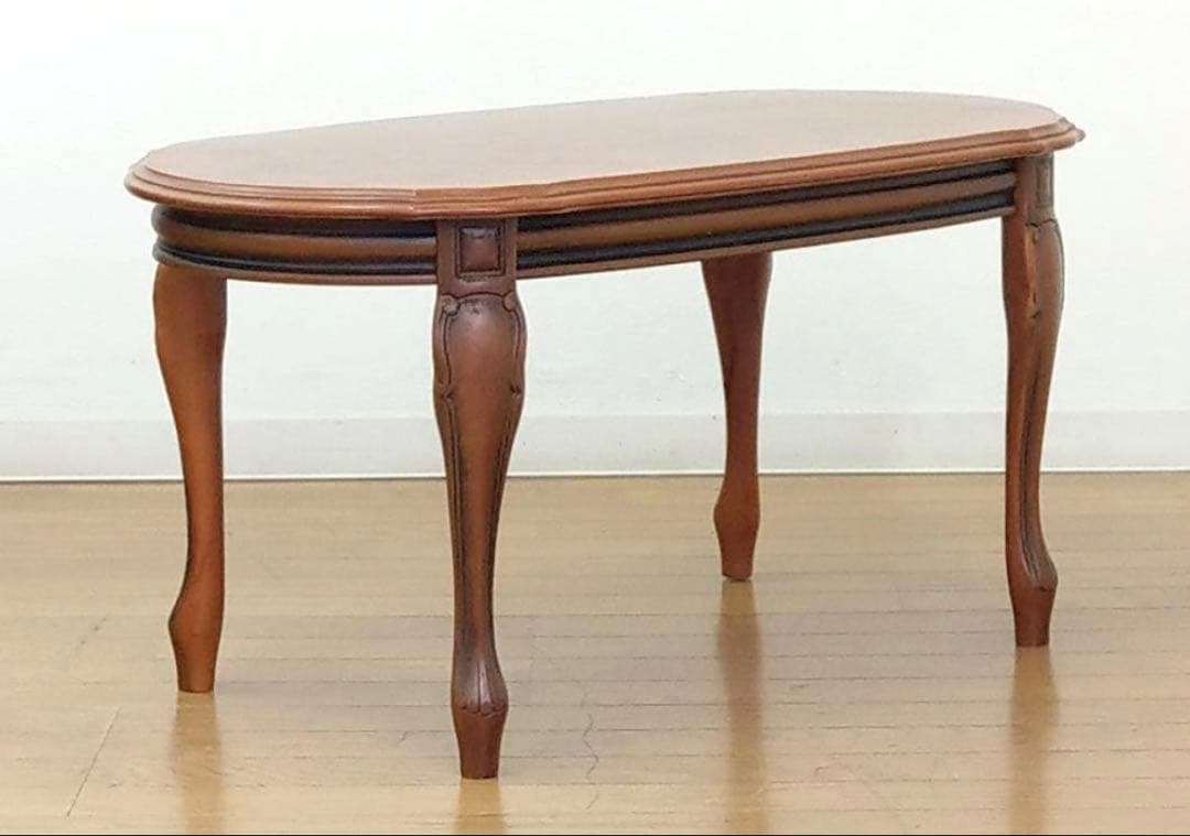 クラシック楕円形木製センターテーブル