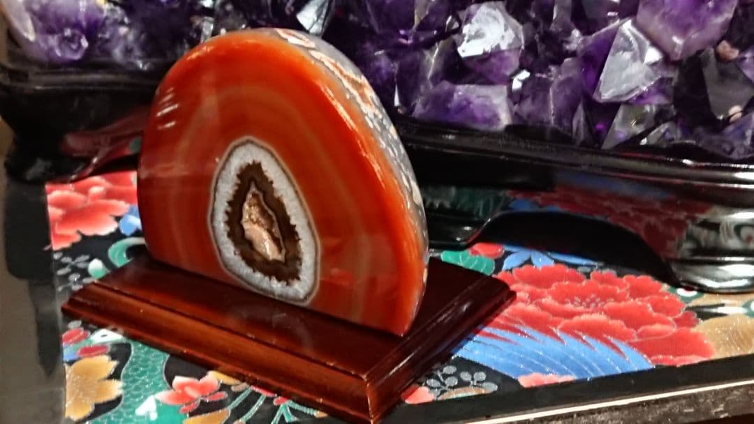 オレンジメノウドーム　人気急上昇　ドゥルージータイプ　知性、幸運をもたらす